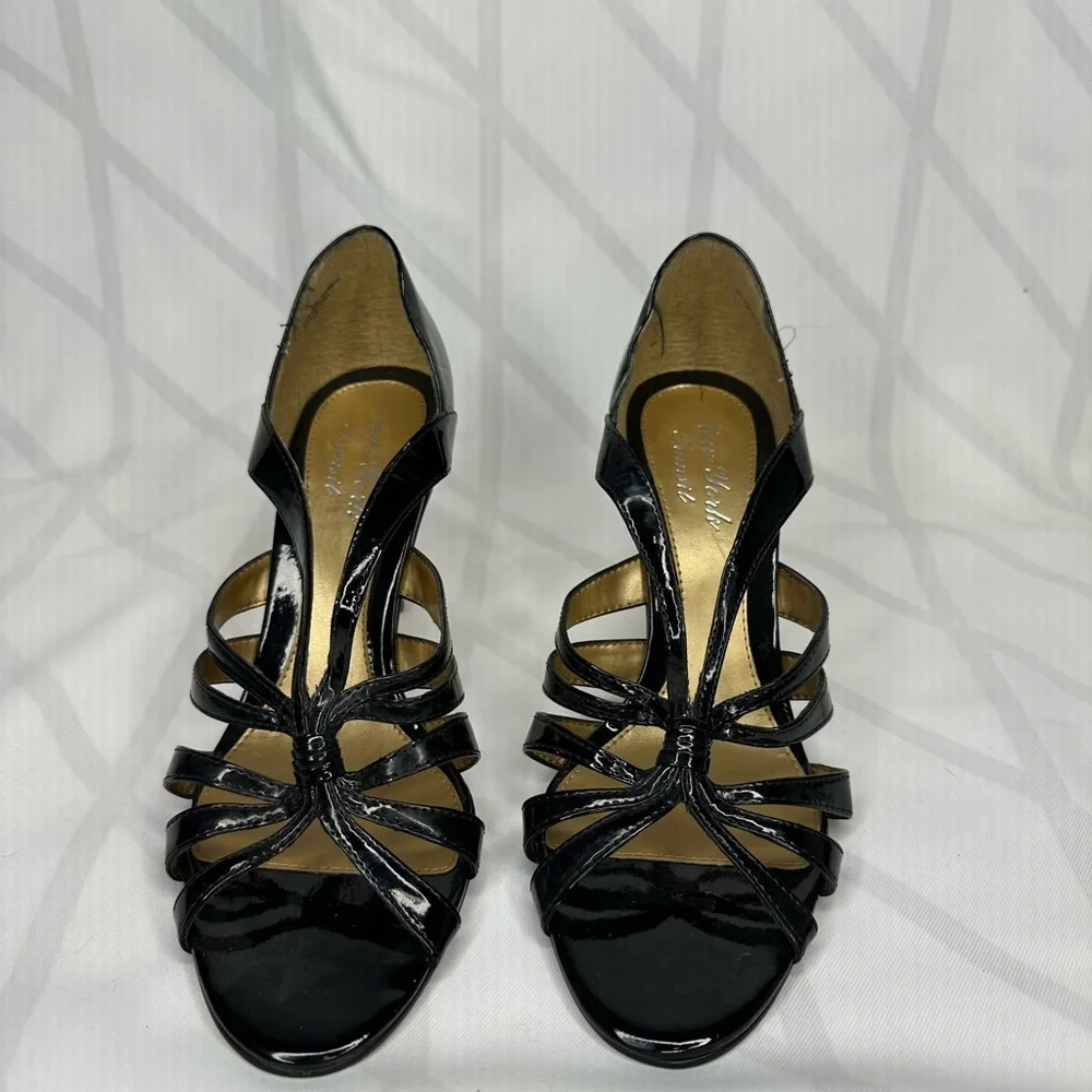 New York Transit strappy black patent leather heel size 9 - Picture 1 of 9
